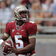 Jameis Winston drops back for a pass during a game at Doak Campbell Stadium April 12, 2014, in Tallahassee, Fla.
Stacy Revere/Getty Images